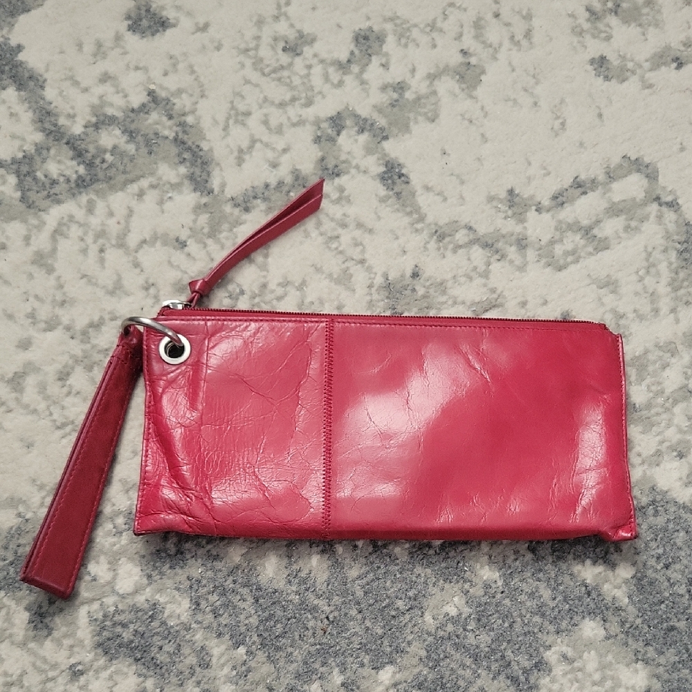 Hobo Red Leather Clutch